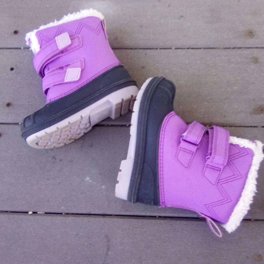 Cat & Jack Kids Boots in Purple and Black have a little Stain